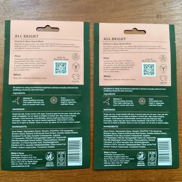 Botanics The Power of Plants All Bright Vitamin C Glow Sheet Mask Bundle - Picture 7 of 7